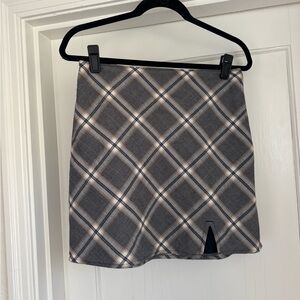 Abercrombie & Fitch Gray Plaid Mini Skirt